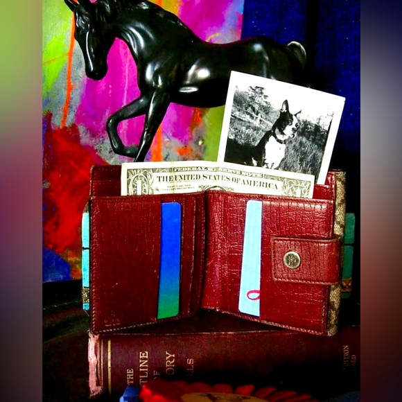 RARE Vintage GUCCI Brown GG Monogram French Wallet Coin Purse Handbag Accessory - Picture 4 of 12